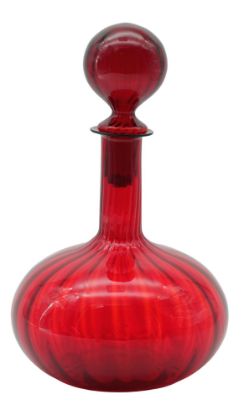 Picture of Antique Optic Rib Ruby Red Decanter